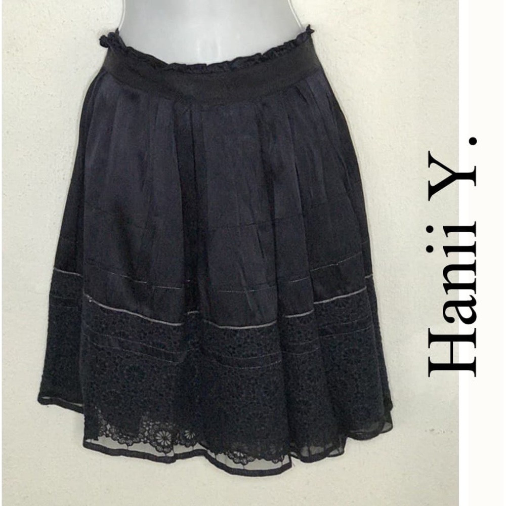 Hamii Y. Blue Pleated Skater Lace Skirt Size XS